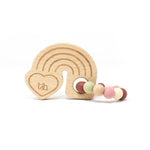 Load image into Gallery viewer, Rainbow Wooden Teether - Natural Beech Wood &amp; BPA Free Silicone
