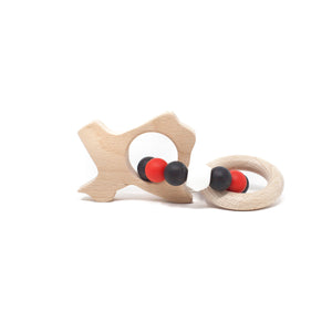 College Inspired Texas Rattle - Beech Wood & Food Grade Silicone