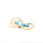 Load image into Gallery viewer, Elephant Rattle - Food Grade Silicone &amp; Beech Wood Teether
