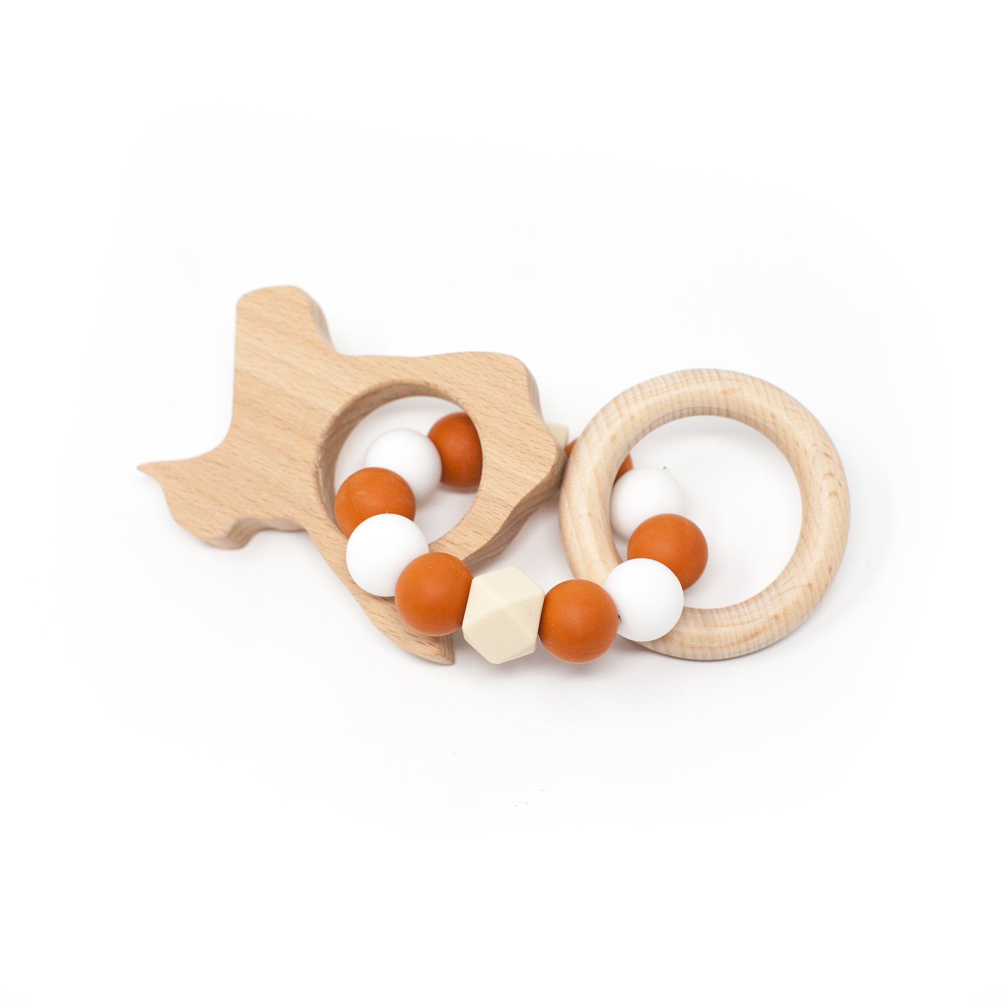 College Inspired Texas Rattle - Beech Wood & Food Grade Silicone