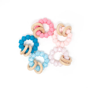 Abby Teething Rattle - Food Grade Silicone and Beech Wood